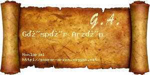 Gáspár Arzén névjegykártya